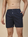 Men's Multicolor, 100% Cotton, printed, Regular Fit,  Inner Elastic, Mid-Rise, Boxers- Pack of 4