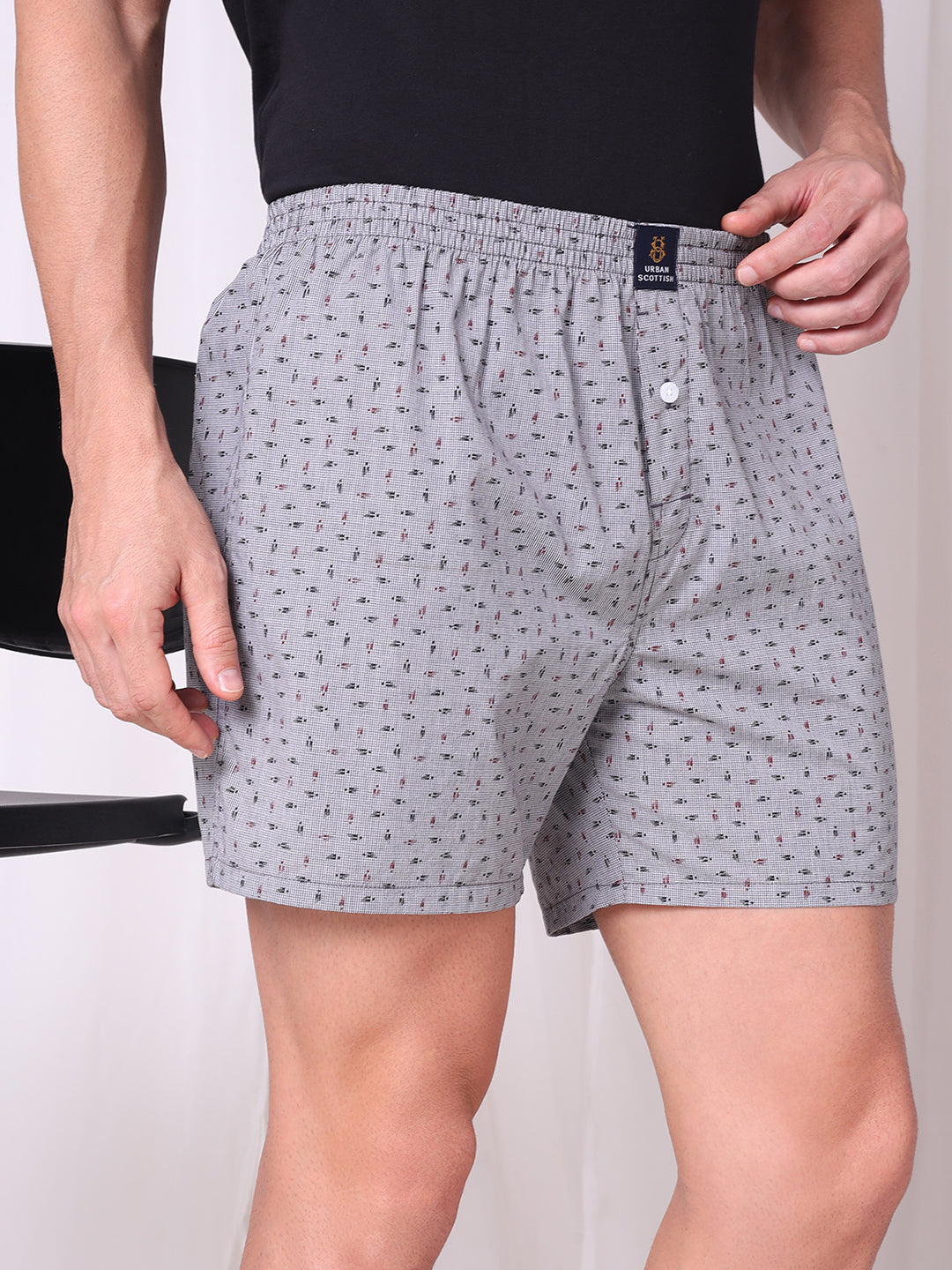 URBAN SCOTTISH Men's Cotton Printed Boxer