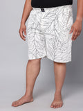 Men's White, 100% Cotton, Print, Regular Fit, Inner Elastic, Mid-Rise, Boxers