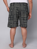 Men's Black, 100% Cotton, Print, Regular Fit, Inner Elastic, Mid-Rise, Boxers