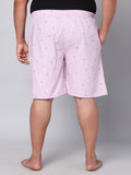 Men's Pink, 100% Cotton, Print, Regular Fit, Inner Elastic, Mid-Rise, Boxers