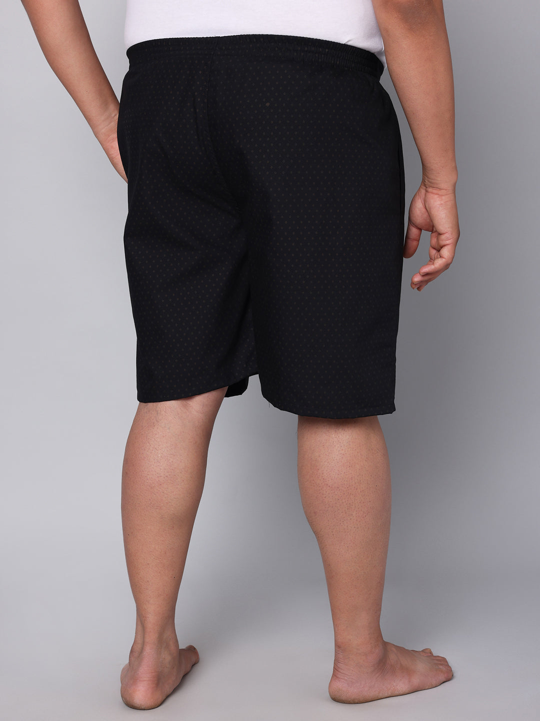 Men's Black, 100% Cotton, Print, Regular Fit, Inner Elastic, Mid-Rise, Boxers