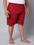Men's Red, 100% Cotton, Print, Regular Fit, Inner Elastic, Mid-Rise, Boxers