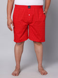 Men's Red, 100% Cotton, Print, Regular Fit, Inner Elastic, Mid-Rise, Boxers