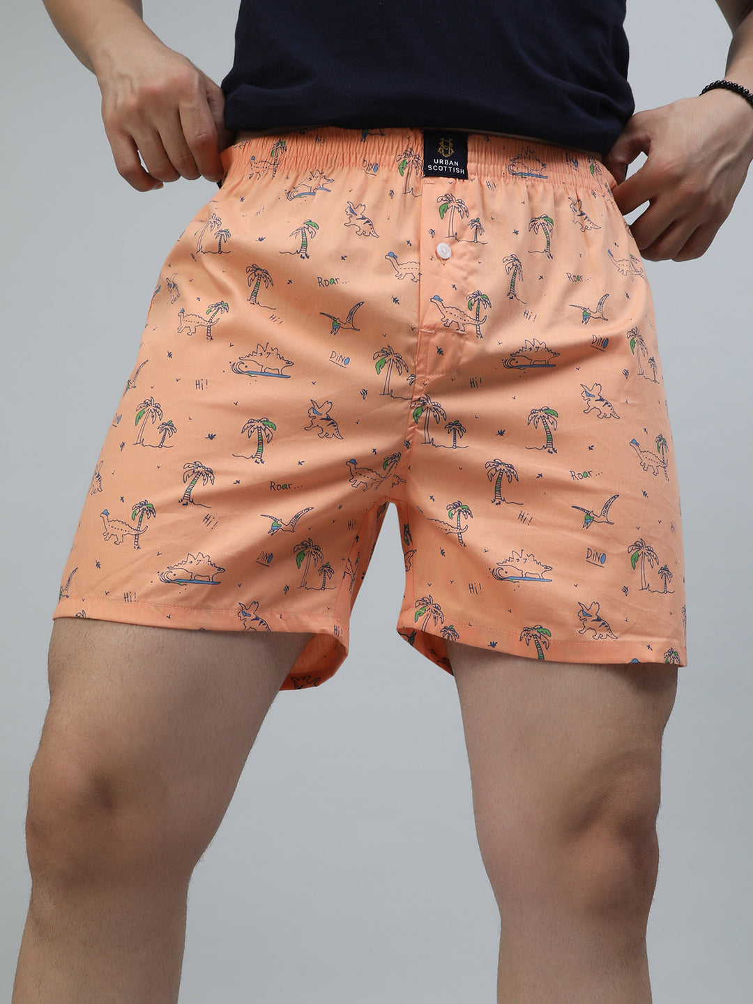 Men's Multicolor, 100% Cotton, printed, Regular Fit,  Inner Elastic, Mid-Rise, Boxers- Pack of 4