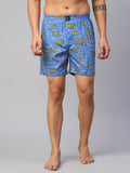 Men's Multicolor, 100% Cotton, Printed, Regular Fit, Inner Elastic, Mid-Rise, Boxers- Pack of 2