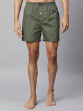 Men's Multicolor, 100% Cotton, Printed, Regular Fit, Inner Elastic, Mid-Rise, Boxers- Pack of 3