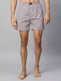 Men's Multicolor, 100% Cotton, Checks, Regular Fit, Inner Elastic, Mid-Rise, Boxers- Pack of 3
