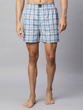 Men's Multicolor, 100% Cotton, Checks, Regular Fit, Inner Elastic, Mid-Rise, Boxers- Pack of 3