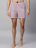 Men's Multicolor, 100% Cotton, Checks, Regular Fit, Inner Elastic, Mid-Rise, Boxers- Pack of 3