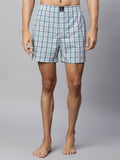 Men's Multicolor, 100% Cotton, Checks, Regular Fit, Inner Elastic, Mid-Rise, Boxers- Pack of 3