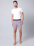 Men's Multicolor, 100% Cotton, Checks, Regular Fit,  Outer Elastic, Mid-Rise, Boxers- Pack of 3