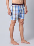 Men's Multicolor, 100% Cotton, Checks, Regular Fit,  Outer Elastic, Mid-Rise, Boxers- Pack of 3
