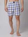 Men's Multicolor, 100% Cotton, Checks, Regular Fit, Inner Elastic, Mid-Rise, Boxers- Pack of 3