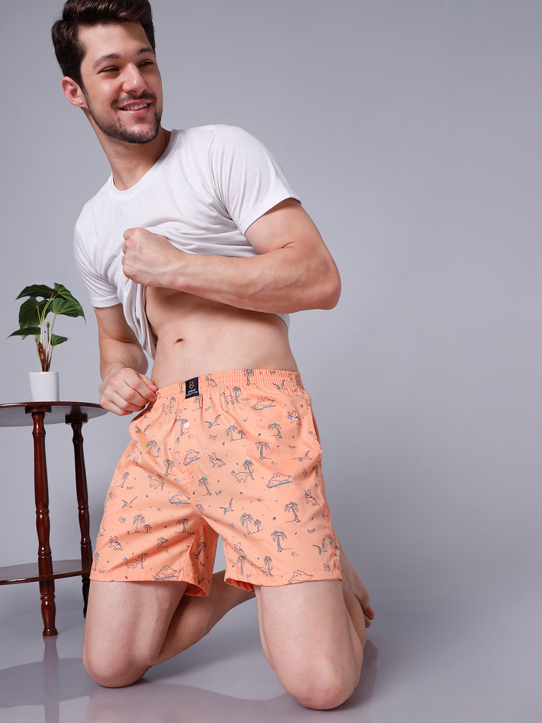 Men's Multicolor, 100% Cotton, printed, Regular Fit,  Inner Elastic, Mid-Rise, Boxers- Pack of 3