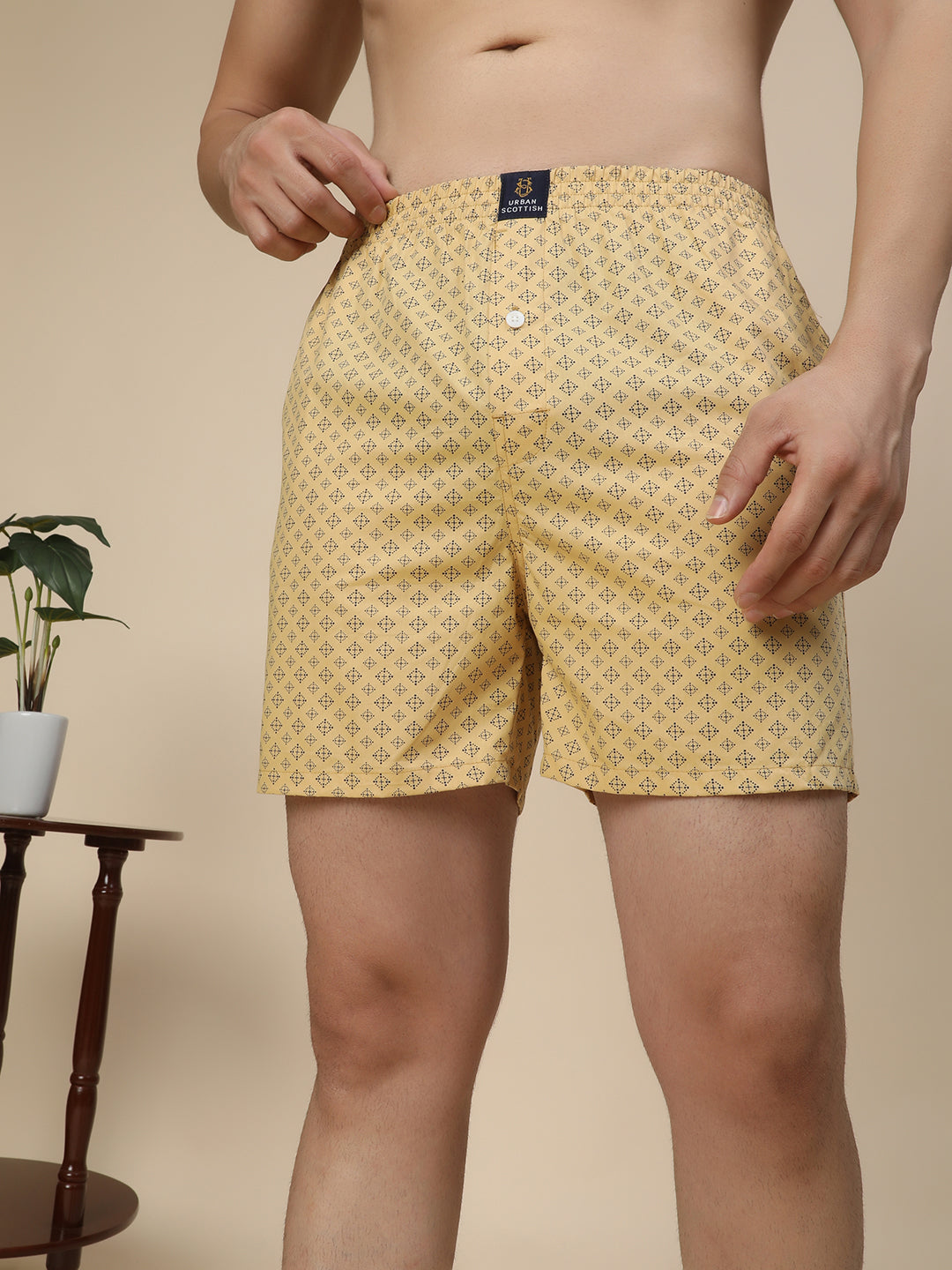 Men's Multicolor, 100% Cotton, printed, Regular Fit,  Inner Elastic, Mid-Rise, Boxers- Pack of 4