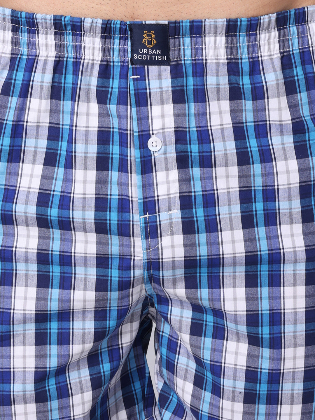 Men's Multicolor, 100% Cotton, Checks, Regular Fit, Inner Elastic, Mid-Rise, Boxers- Pack of 5