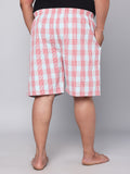 Men's Red/White, 100% Cotton, Checks, Regular Fit, Inner Elastic, Mid-Rise, Boxers