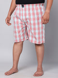 Men's Red/White, 100% Cotton, Checks, Regular Fit, Inner Elastic, Mid-Rise, Boxers