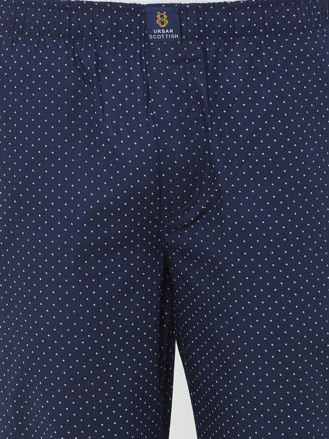 Men's Polka Print, Navy, 100% Cotton, Regular Fit, Elasticated, Waistband, Pyjama  With Side Pockets