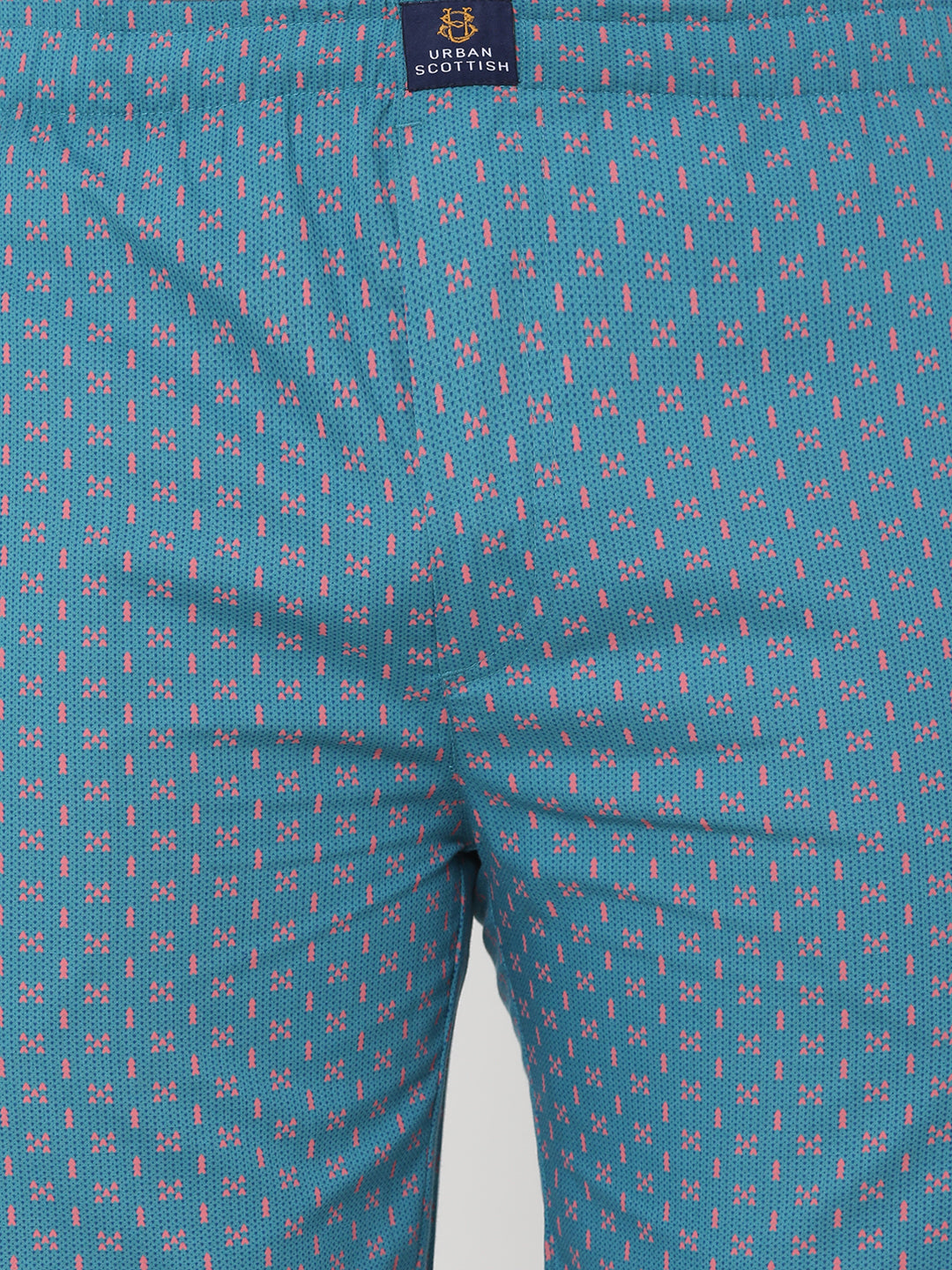 Men's Printed, Blue, Cotton, Printed, Elasticated, Waistband, Pyjama  With Side Pockets