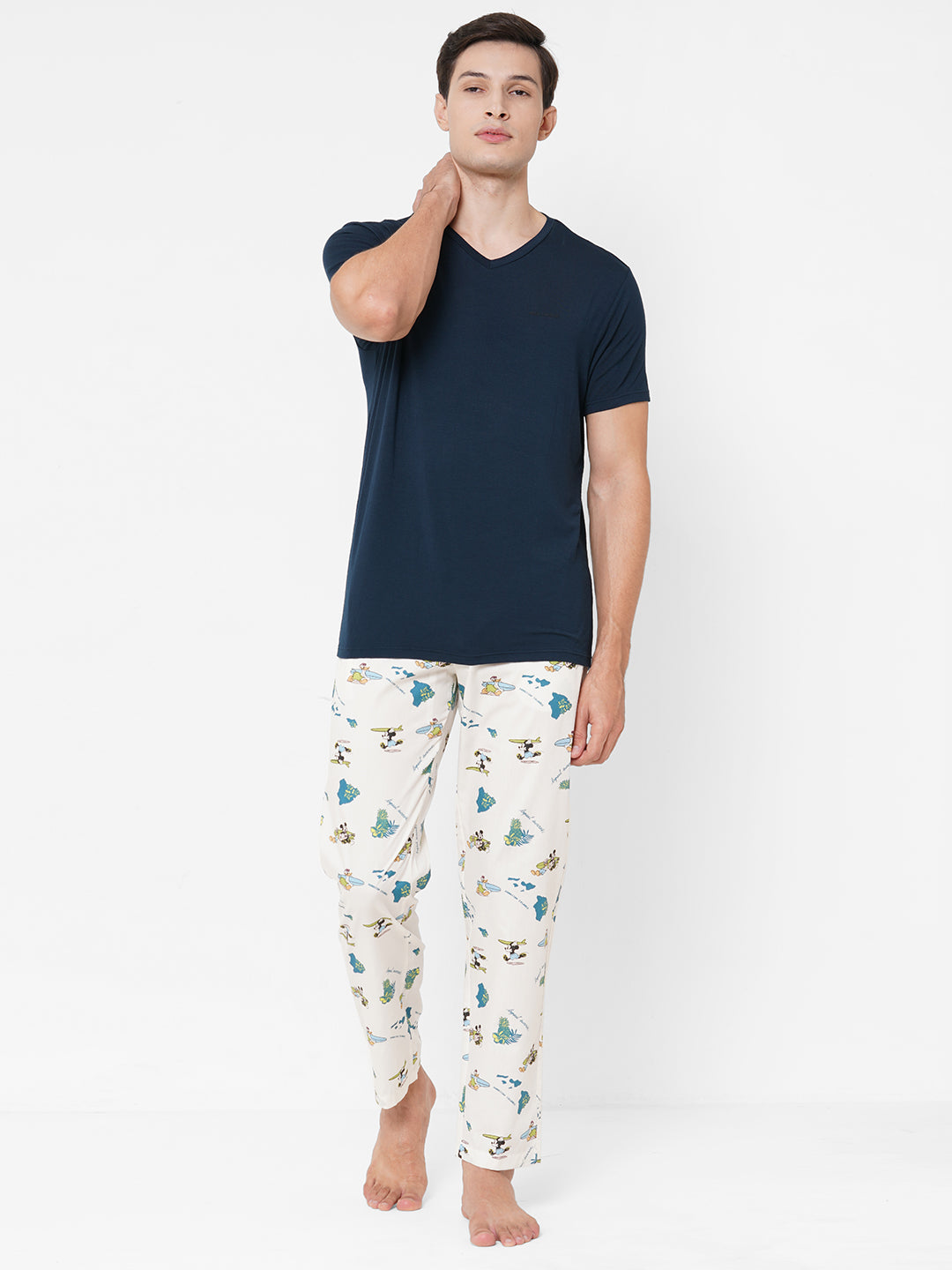 Men's Printed, Multicolor, Cotton, Regular Fit, Elasticated, Waistband, Pyjama  With Side Pockets