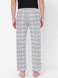 Men's Striped, White, Cotton, Regular Fit, Elasticated, Waistband, Pyjama  With Side Pockets