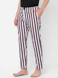 Men's Striped, Multicolor, Cotton, Regular Fit, Elasticated, Waistband, Pyjama  With Side Pockets