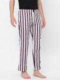 Men's Striped, Multicolor, Cotton, Regular Fit, Elasticated, Waistband, Pyjama  With Side Pockets