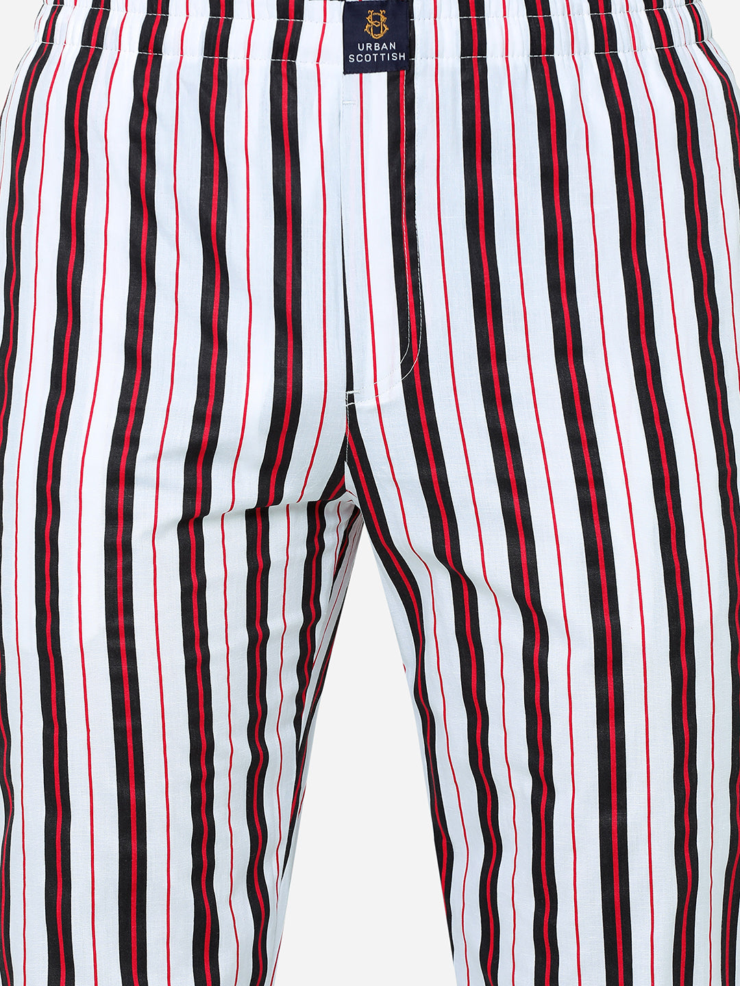 Men's Striped, Multicolor, Cotton, Regular Fit, Elasticated, Waistband, Pyjama  With Side Pockets