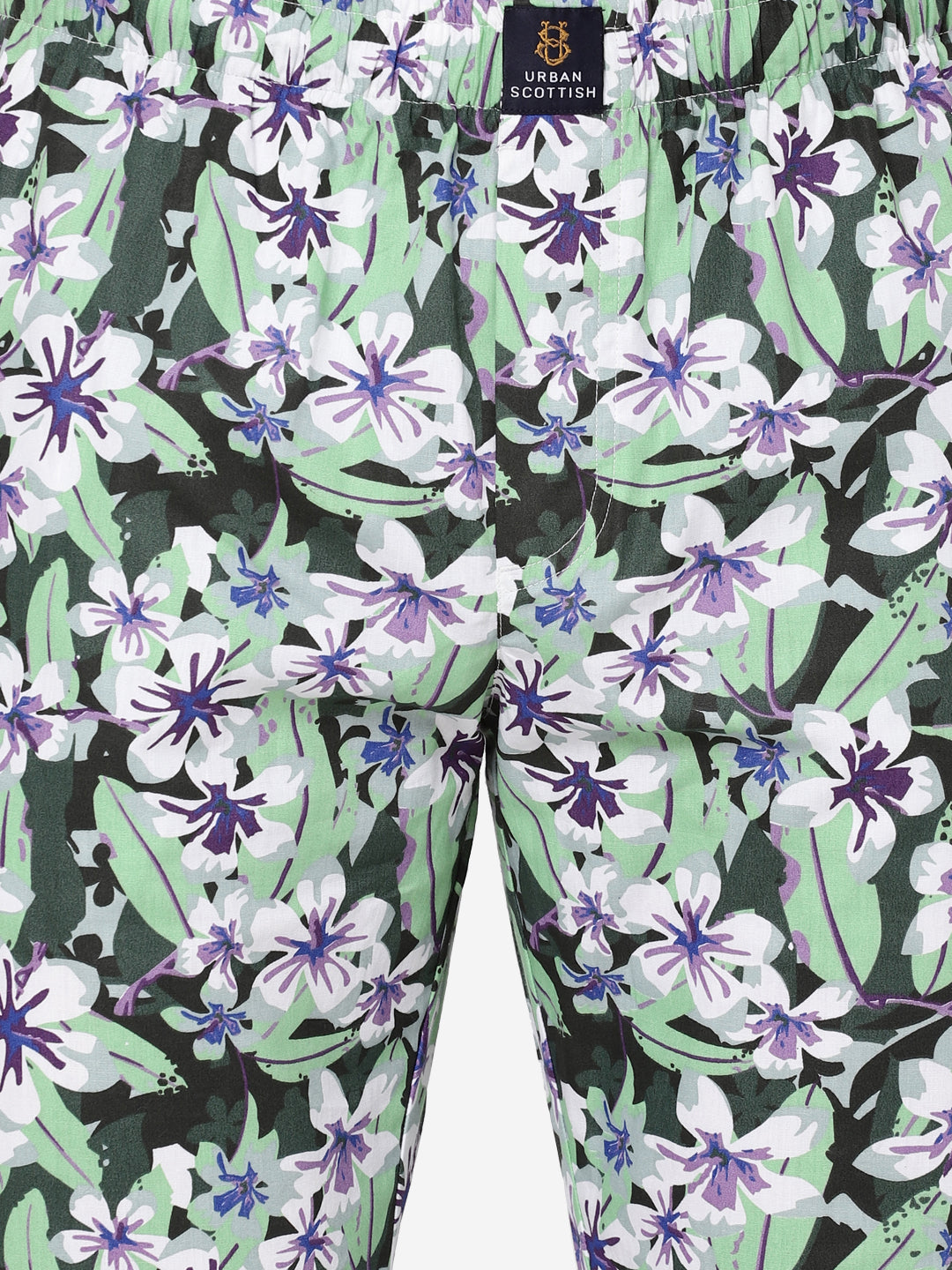 Men's Floral Print, Multicolor, Cotton, Regular Fit, Elasticated, Waistband, Pyjama  With Side Pockets