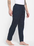 Men's Polka Print, Navy, Cotton, Regular Fit, Elasticated, Waistband, Pyjama  With Side Pockets