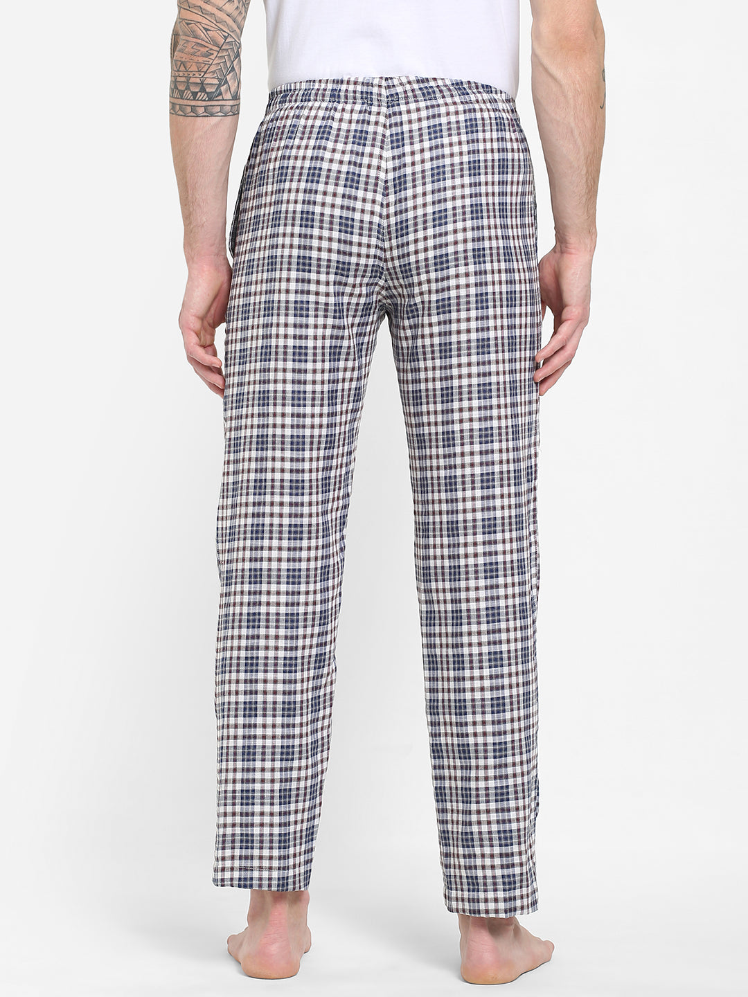 Men's Checkered, Multicolor, Cotton, Regular Fit, Elasticated, Waistband, Pyjama  With Side Pockets