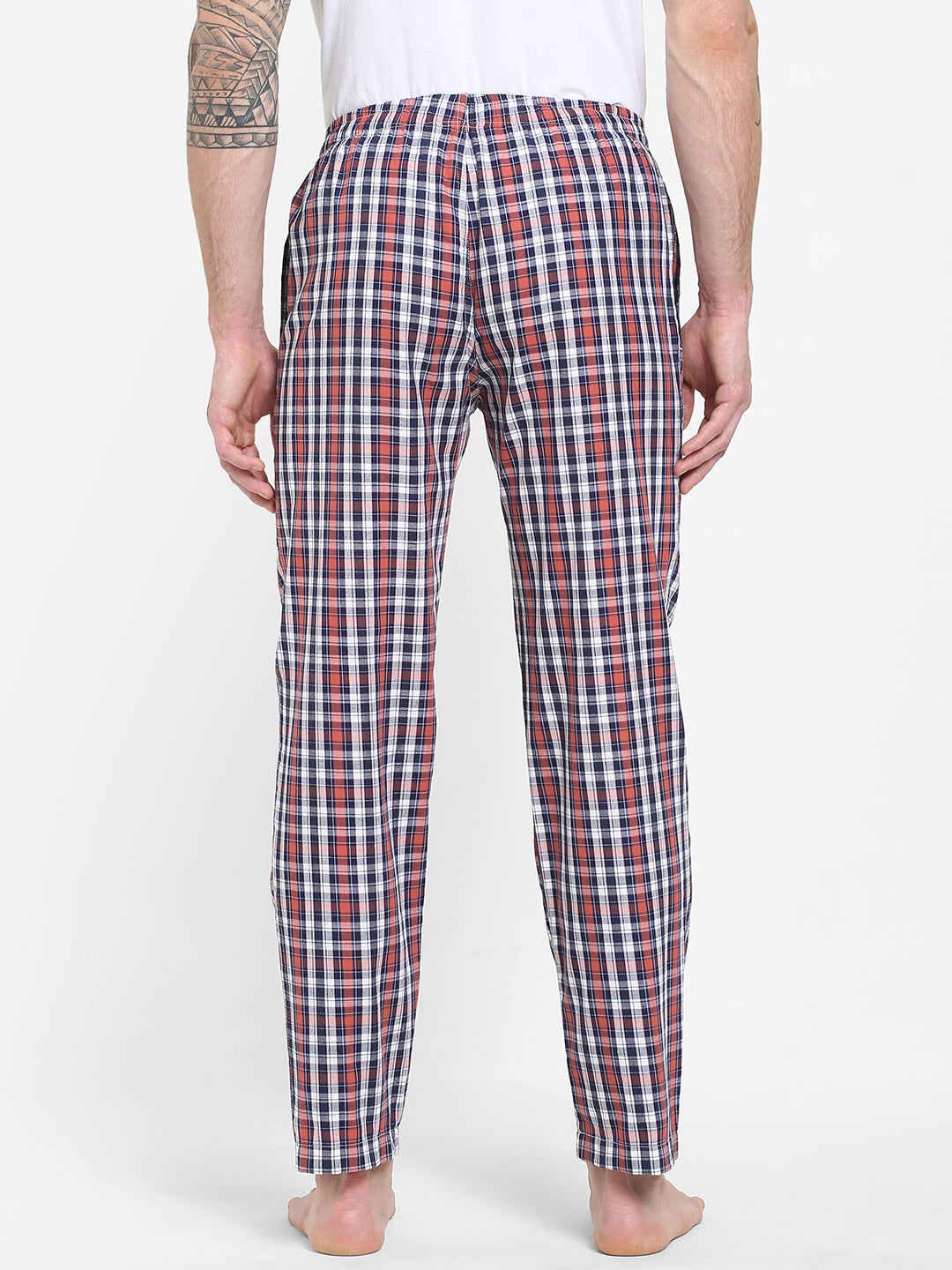 Men's Checkered, Multicolor, Cotton, Regular Fit, Elasticated, Waistband, Pyjama  With Side Pockets
