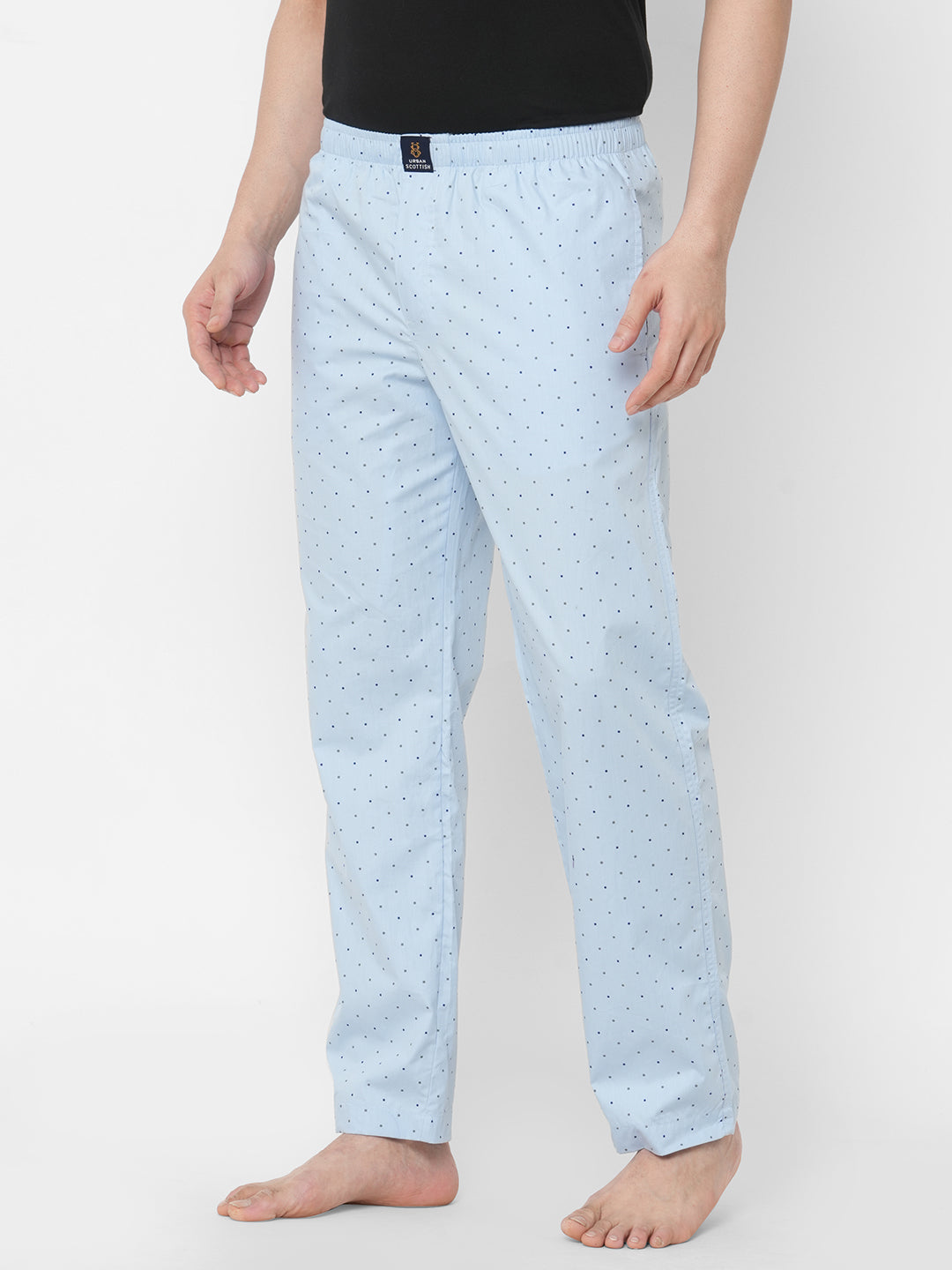 Women's Printed, Blue, Cotton, Regular Fit, Elasticated, Waistband, Pyjama  With Side Pockets