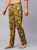 Men's Printed, Multicolor, Cotton, Regular Fit, Elasticated, Waistband, Pyjama  With Side Pockets