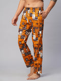 Men's Printed, Multicolor, Cotton, Regular Fit, Elasticated, Waistband, Pyjama  With Side Pockets