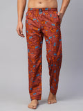 Men's Printed, Multicolor, Cotton, Regular Fit, Elasticated, Waistband, Pyjama  With Side Pockets