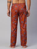 Men's Printed, Multicolor, Cotton, Regular Fit, Elasticated, Waistband, Pyjama  With Side Pockets