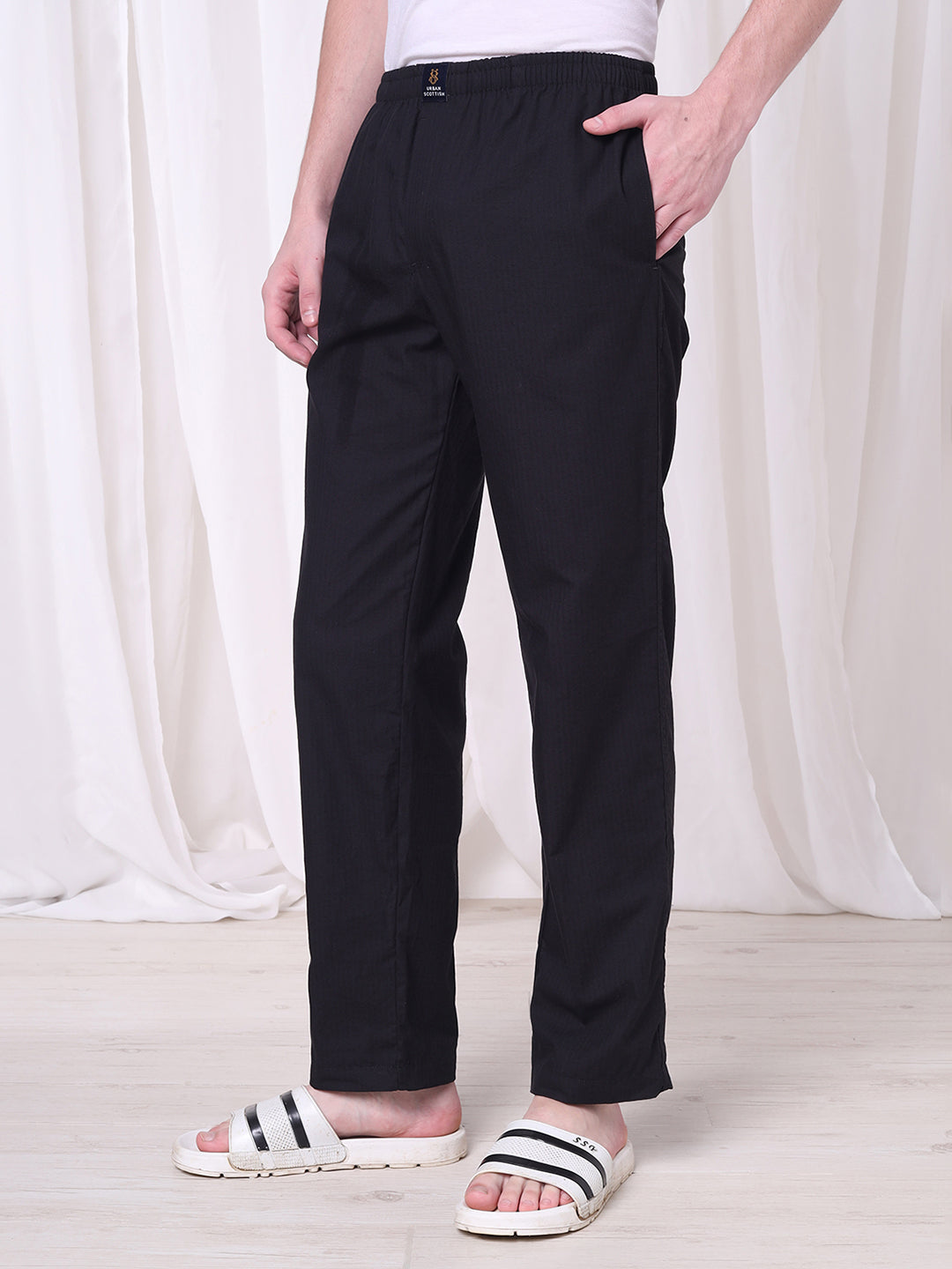 URBAN SCOTTISH Men's Cotton Pyjama Regular Fit with Side Pockets