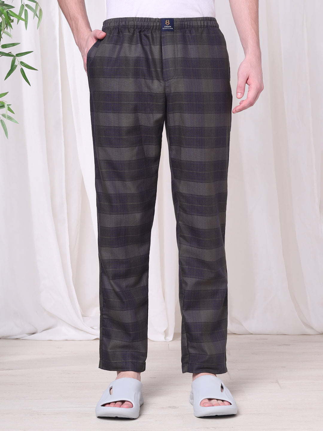 URBAN SCOTTISH Men's Cotton Pyjama Regular Fit with Side Pockets