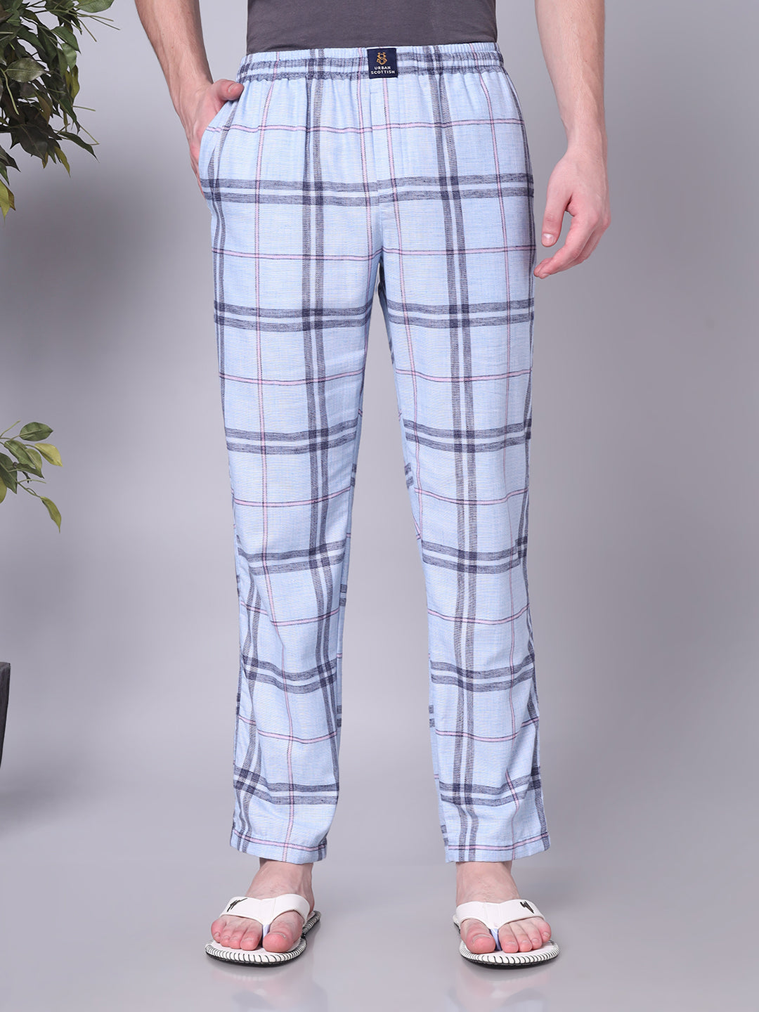 URBAN SCOTTISH Men's Cotton Pyjama Regular Fit with Side Pockets