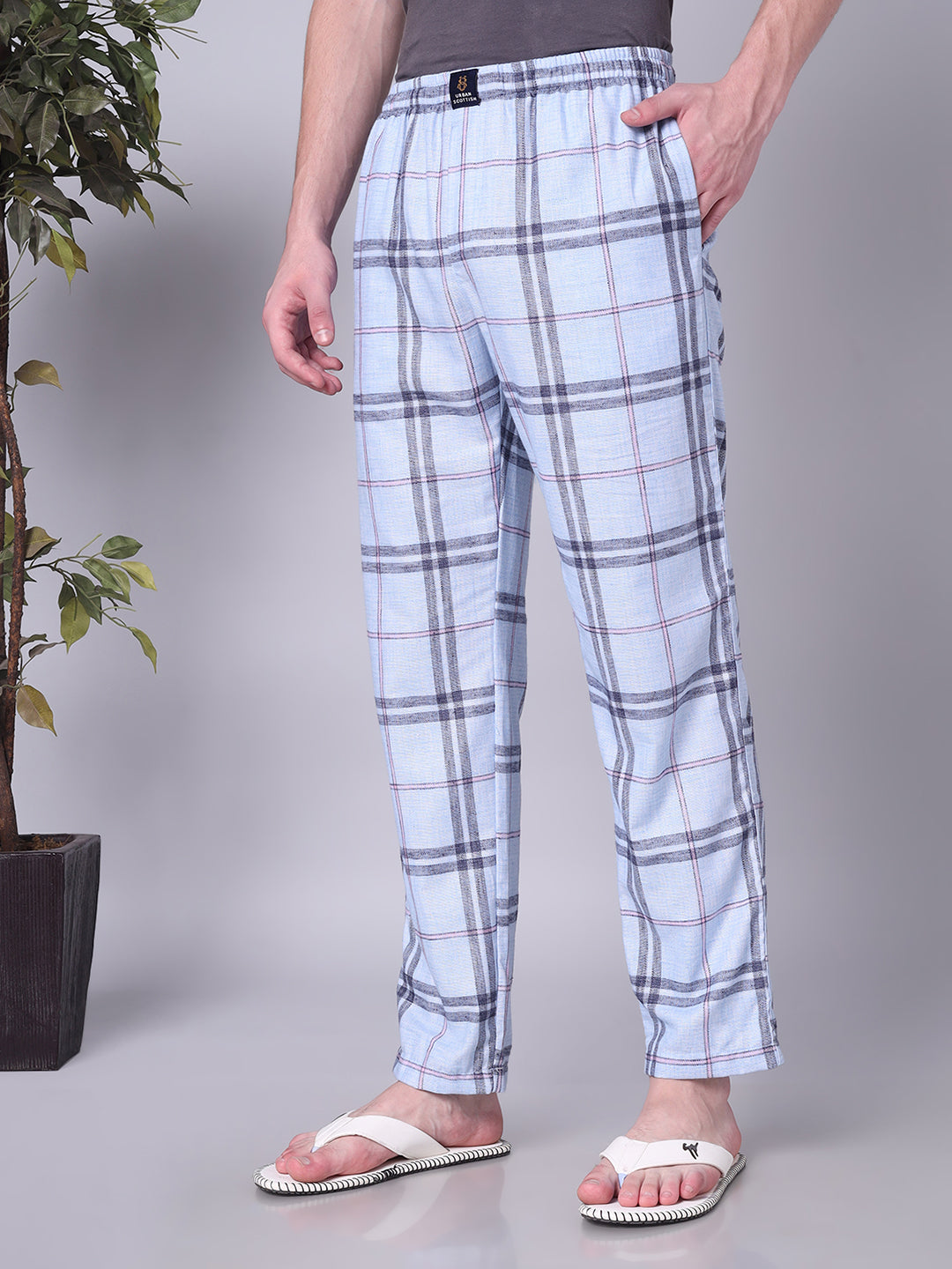 URBAN SCOTTISH Men's Cotton Pyjama Regular Fit with Side Pockets