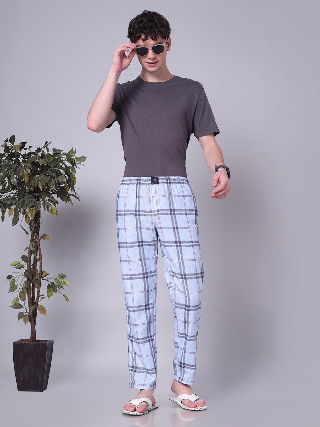 URBAN SCOTTISH Men's Cotton Pyjama Regular Fit with Side Pockets