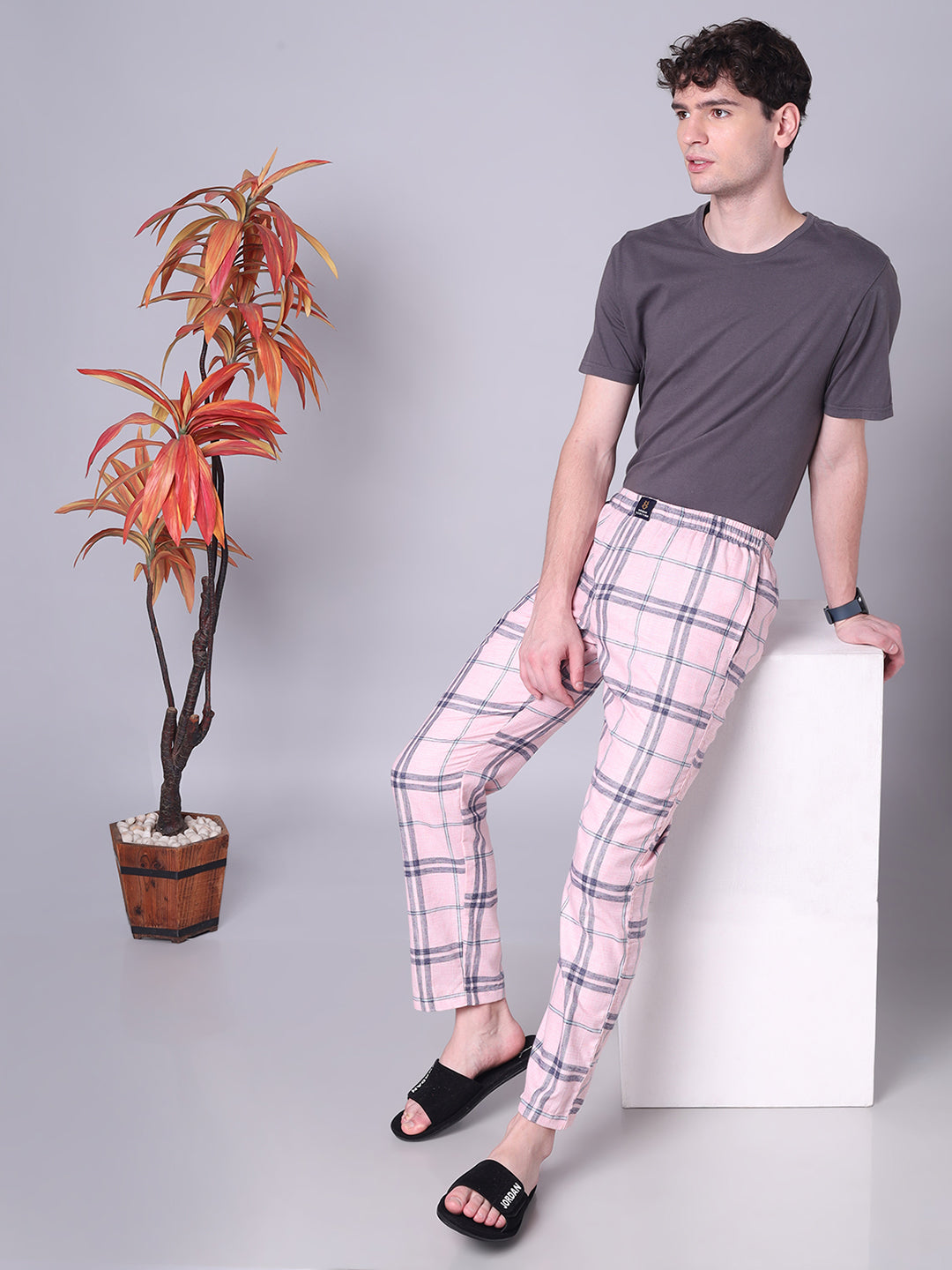 URBAN SCOTTISH Men's Cotton Pyjama Regular Fit with Side Pockets