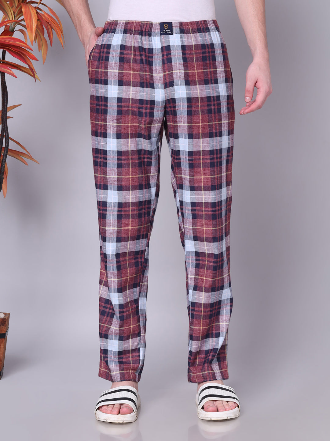 URBAN SCOTTISH Men's Cotton Pyjama Regular Fit with Side Pockets