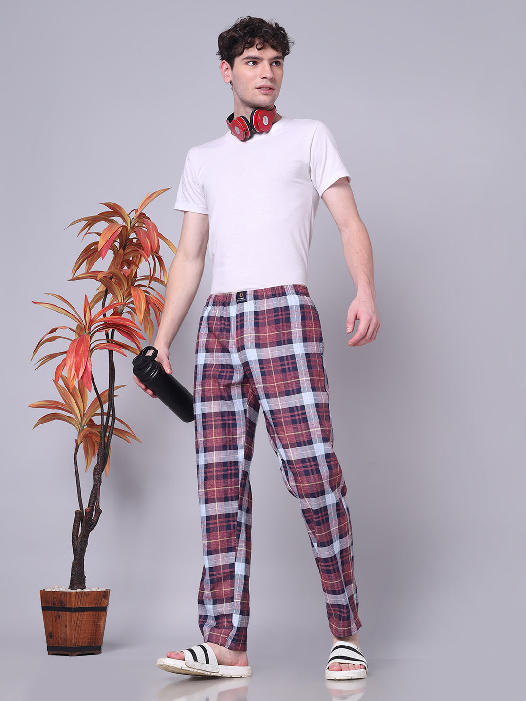 URBAN SCOTTISH Men's Cotton Pyjama Regular Fit with Side Pockets
