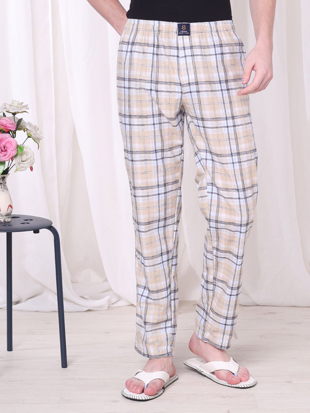 URBAN SCOTTISH Men's Cotton Pyjama Regular Fit with Side Pockets