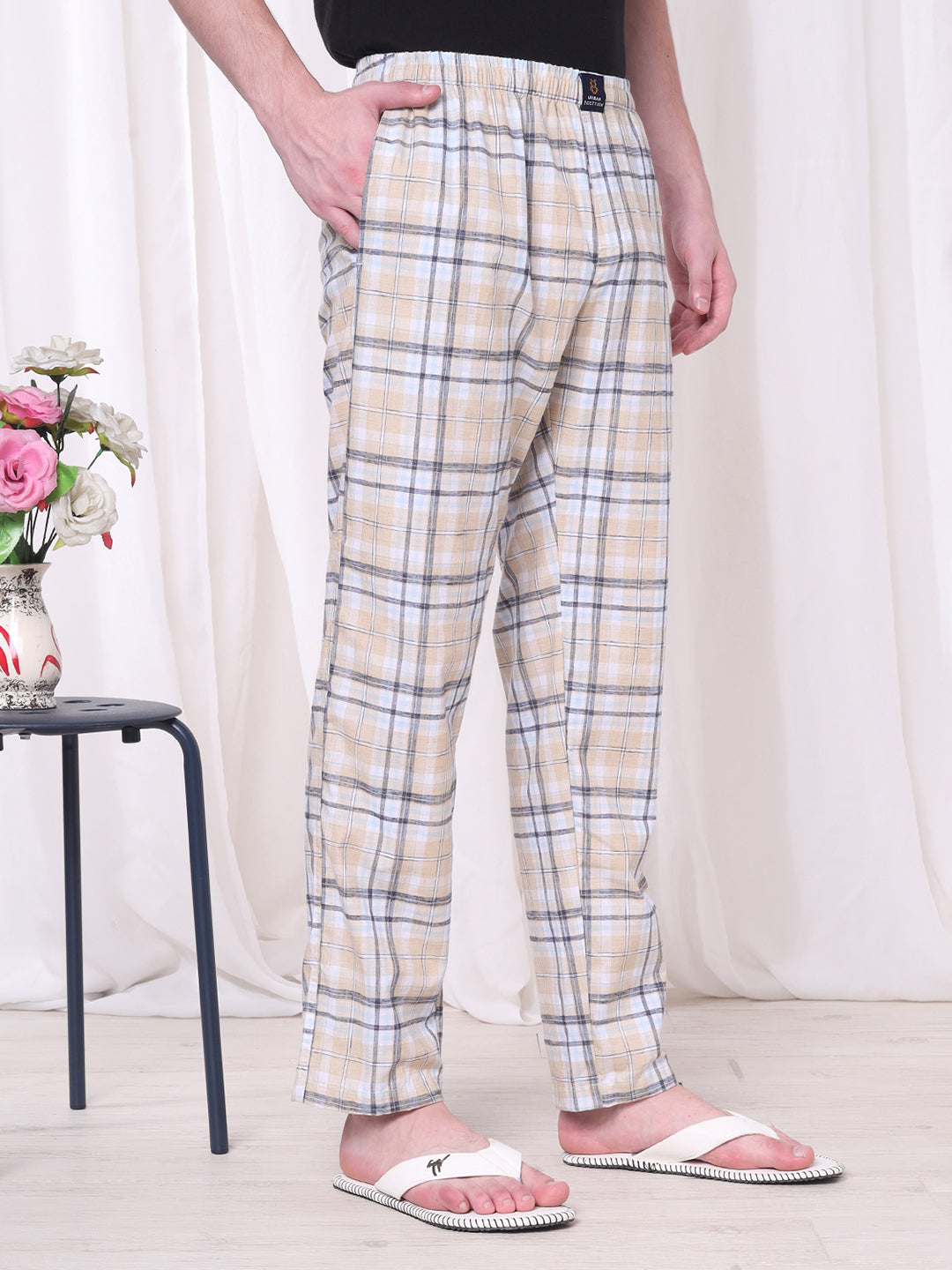 URBAN SCOTTISH Men's Cotton Pyjama Regular Fit with Side Pockets