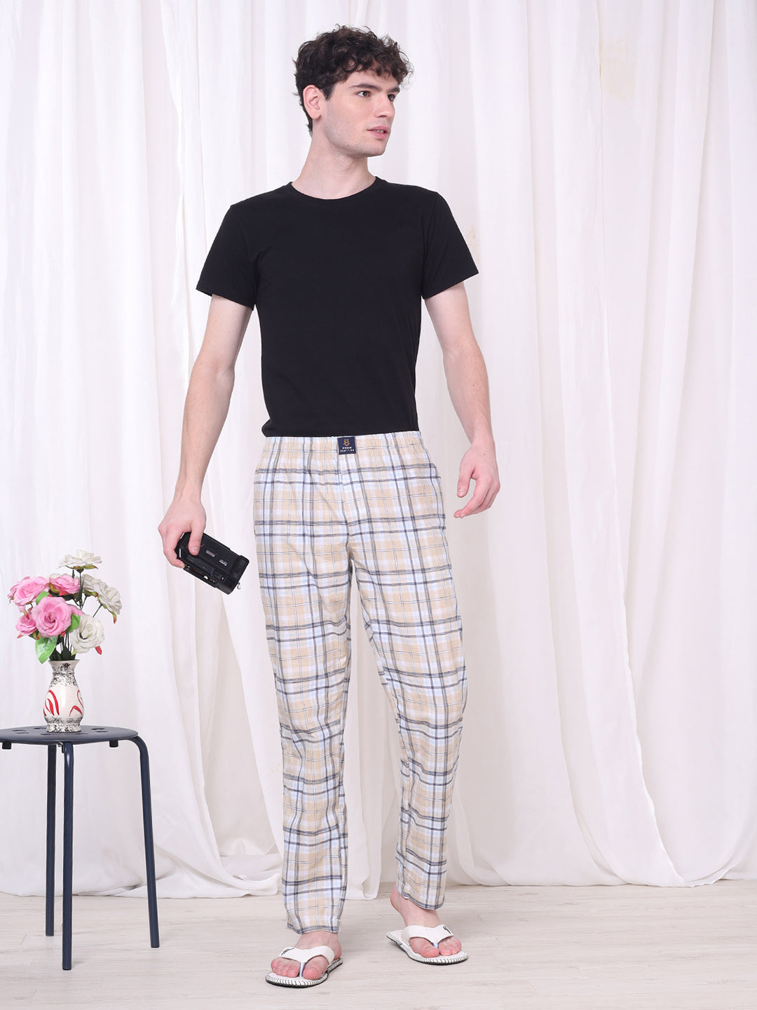 URBAN SCOTTISH Men's Cotton Pyjama Regular Fit with Side Pockets